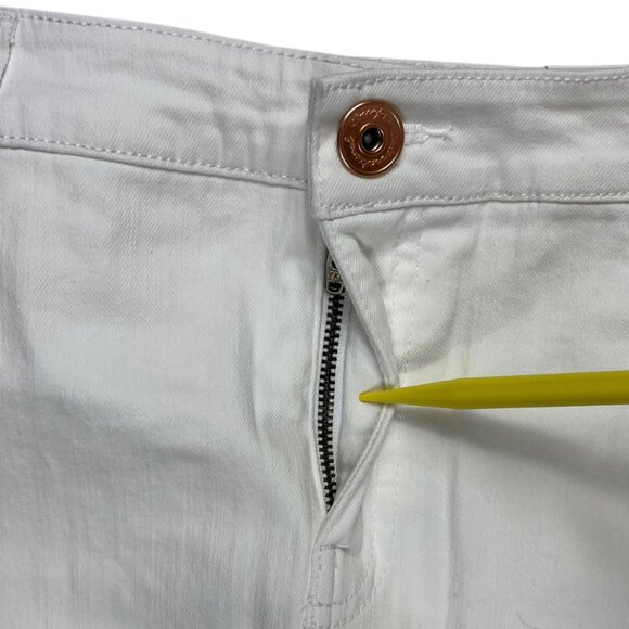 INC International Concepts Factory Distressed Raw Hem White Mini Skirt Size 6 - Picture 3 of 16